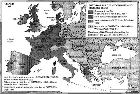 POST-WAR EUROPE - ECONOMIC AND MILITARY BLOCS